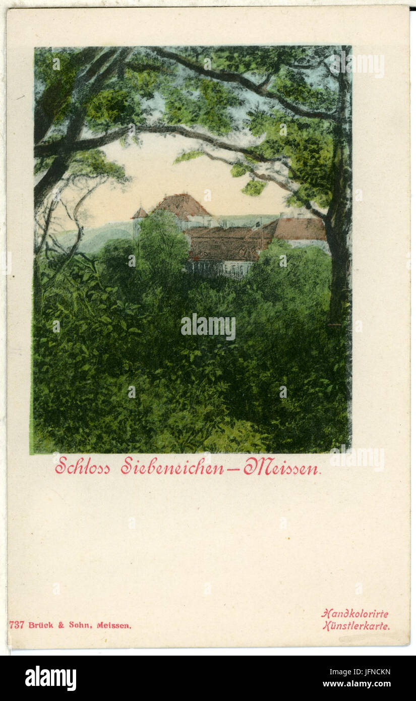 00737-Meißen-1898-Schloß Siebeneichen-Brück & Sohn Kunstverlag Stockfoto