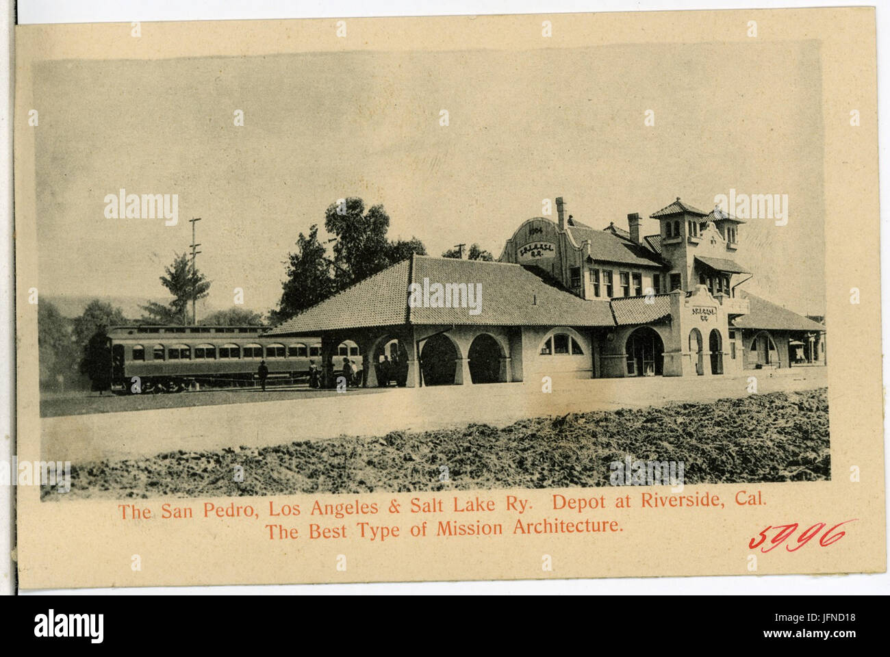05996-Riverside-1905-The San Pedro, Los Angeles & Salz Lake Ry-Brück & Sohn Kunstverlag Stockfoto