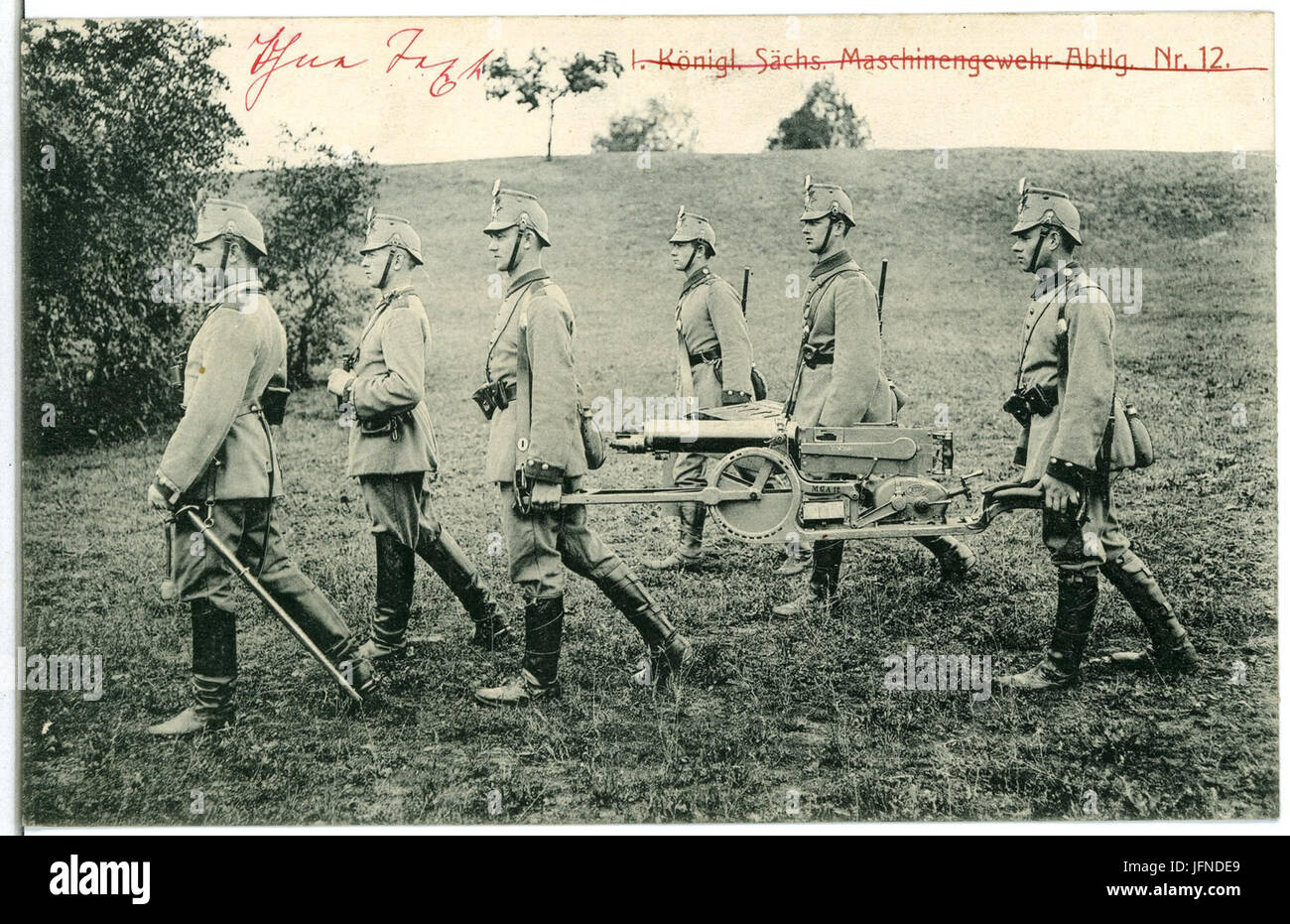 06304 - 1905-1. Königlich Sächsische Maschinengewehr-Abteilung Nr. 12-Brück & Sohn Kunstverlag Stockfoto