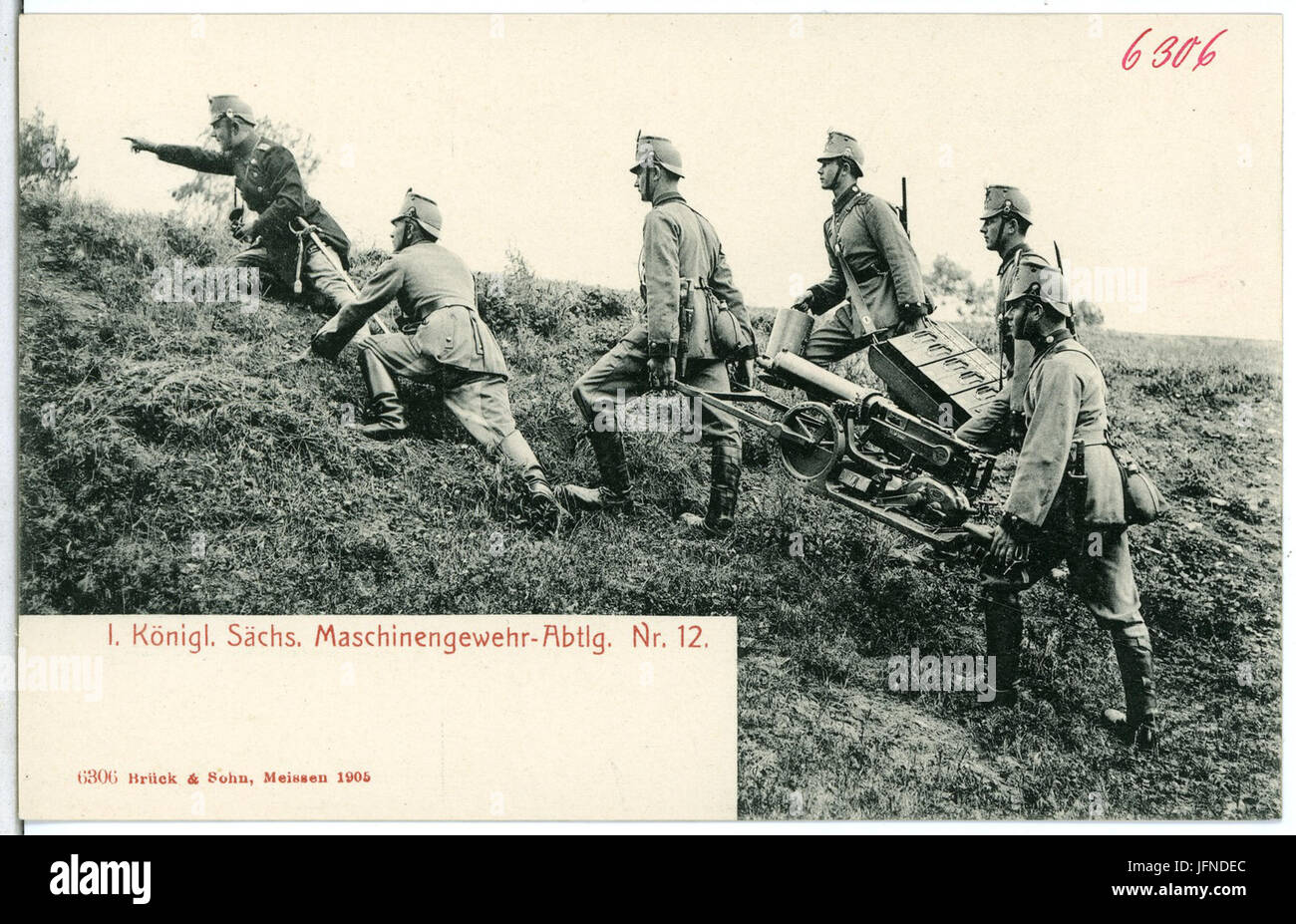 06306--1905-1. Königlich Sächsische Maschinengewehr-Abteilung Nr. 12-Brück & Sohn Kunstverlag Stockfoto