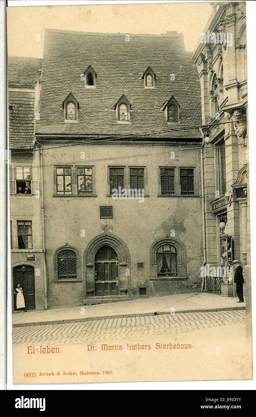 06633-Eisleben-1905-Luthers Sterbehaus-Brück & Sohn Kunstverlag Stockfoto