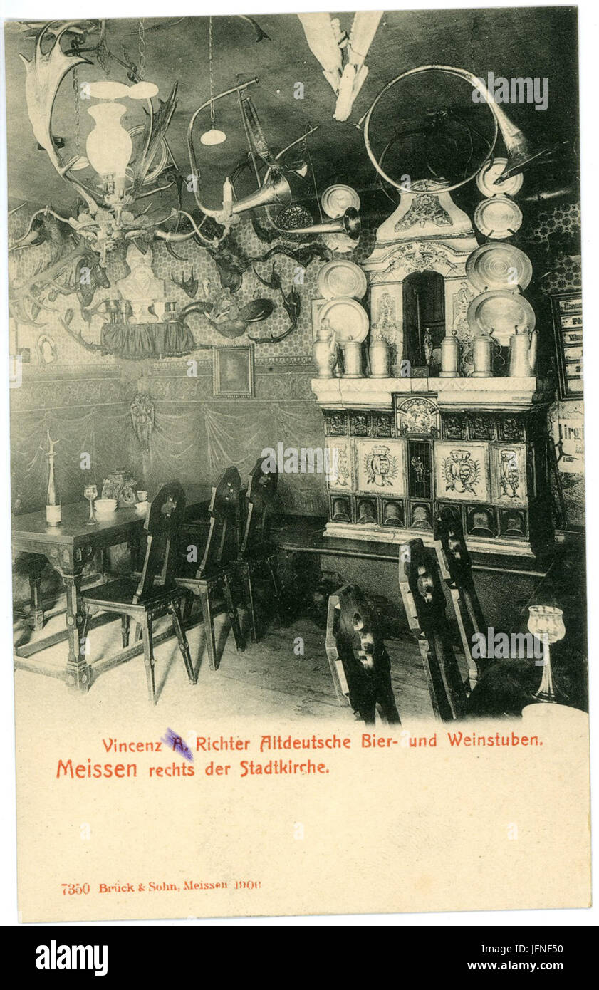 07350-Meißen-1906-Vincenz Richter - Gaststube-Brück & Sohn Kunstverlag Stockfoto