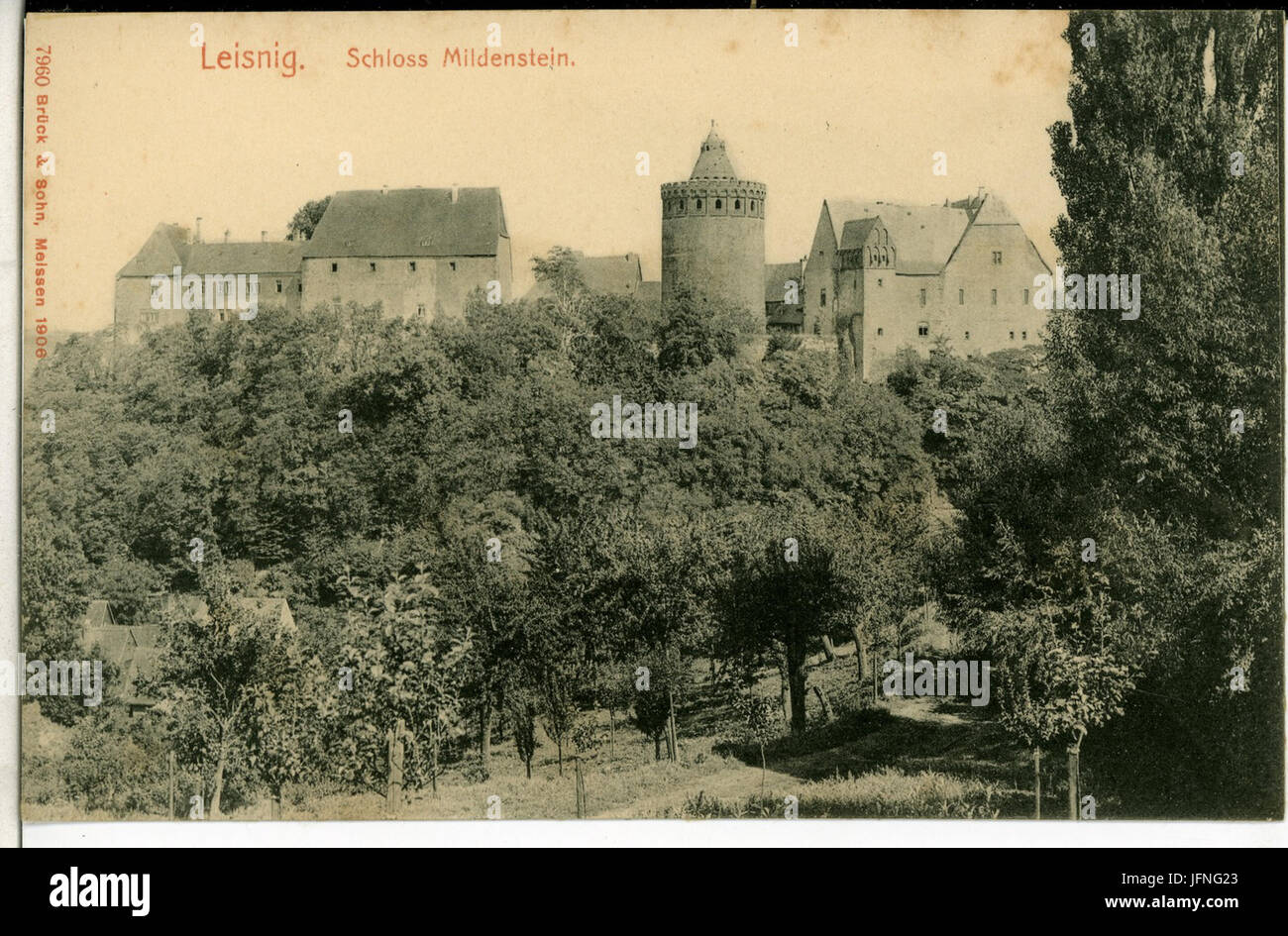 07960-Leisnig-1906-Schloß Mildenstein-Brück & Sohn Kunstverlag Stockfoto