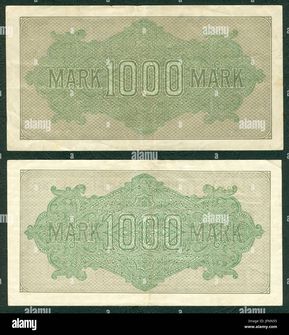 1000 Mark Reichsbanknote 19 2 Versionen Gedruckt von J. C. König & Ebhardt KH Hannover Seite II 200 dpi Stockfoto