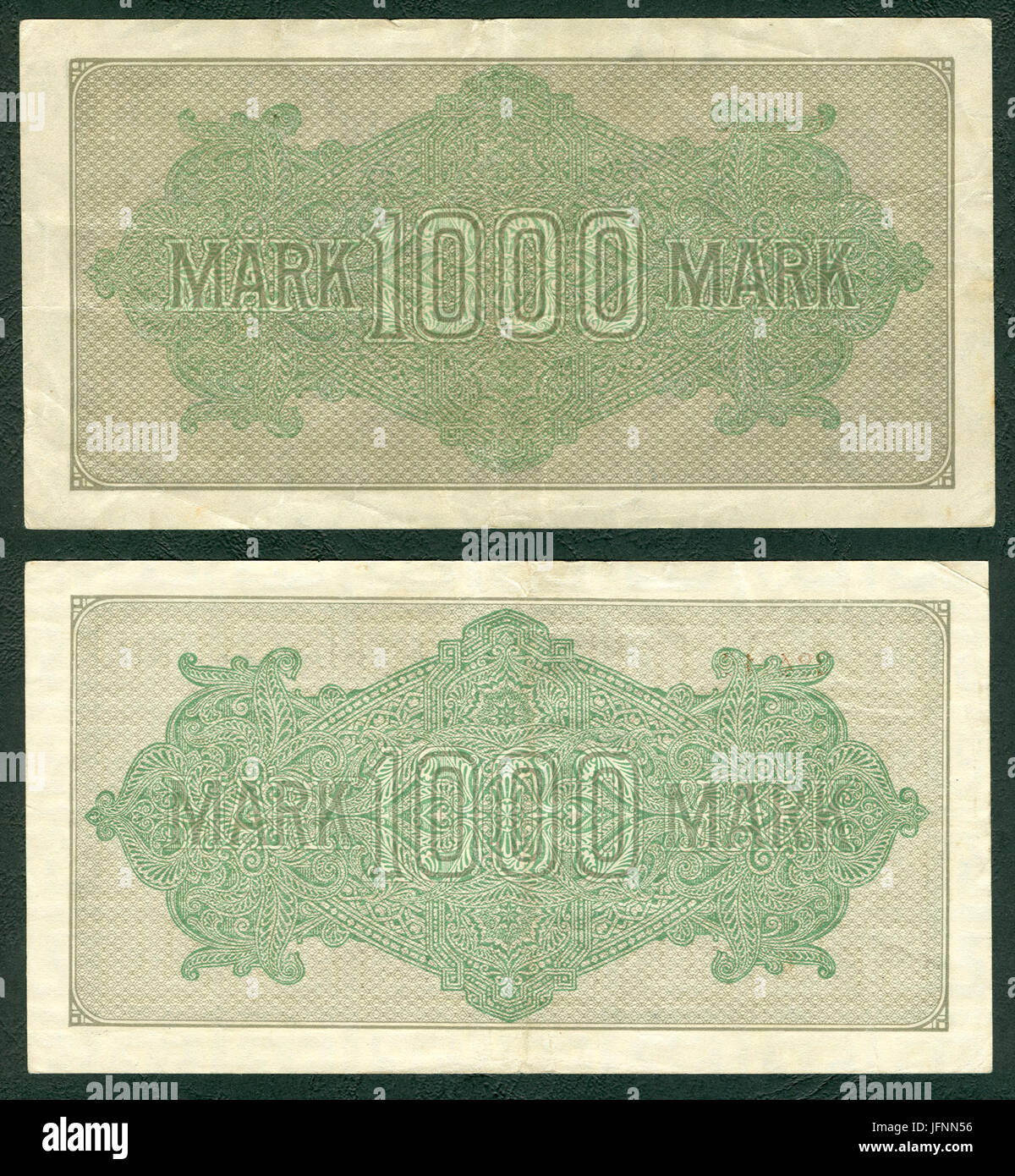 1000 Mark Reichsbanknote 19 2 Versionen Gedruckt von J. C. König & Ebhardt KH Hannover Seite II 600 dpi Stockfoto