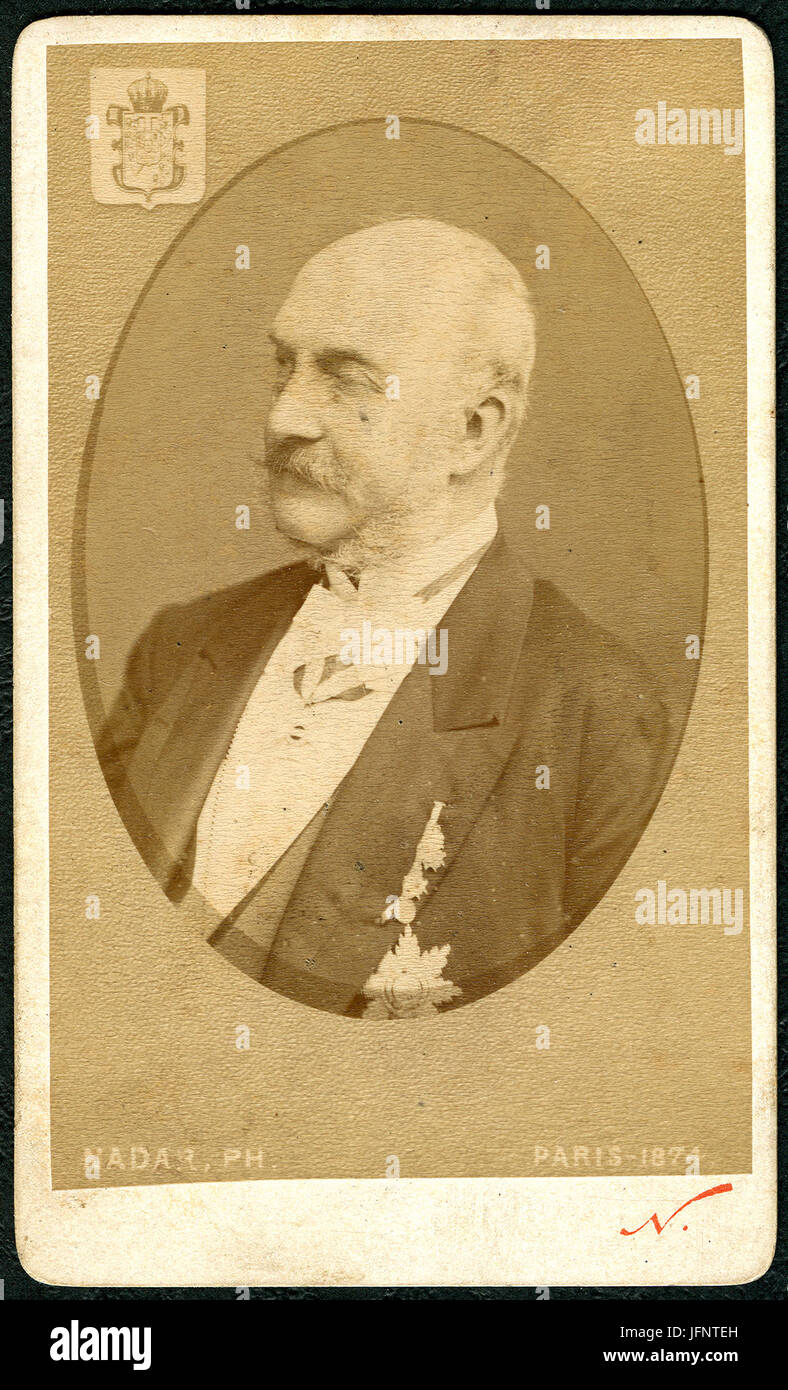 1874 Carte de Visite Georg V., König von Hannover Roi de Hannover König von Hannover, Wappen T, Nadar Bildseite Stockfoto