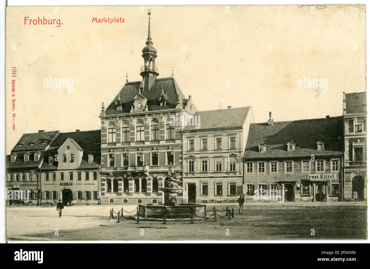01941-Frohburg-1901-Marktplatz-Brück & Sohn Kunstverlag Stockfoto