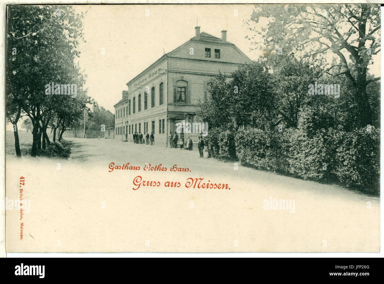 00417-Meißen-1898-Gasthaus Rotes Haus-Brück & Sohn Kunstverlag Stockfoto