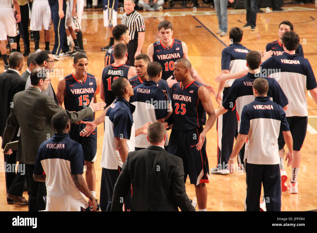 2013 / 14 Virginia Cavaliers Herren-Basketball-team Stockfoto