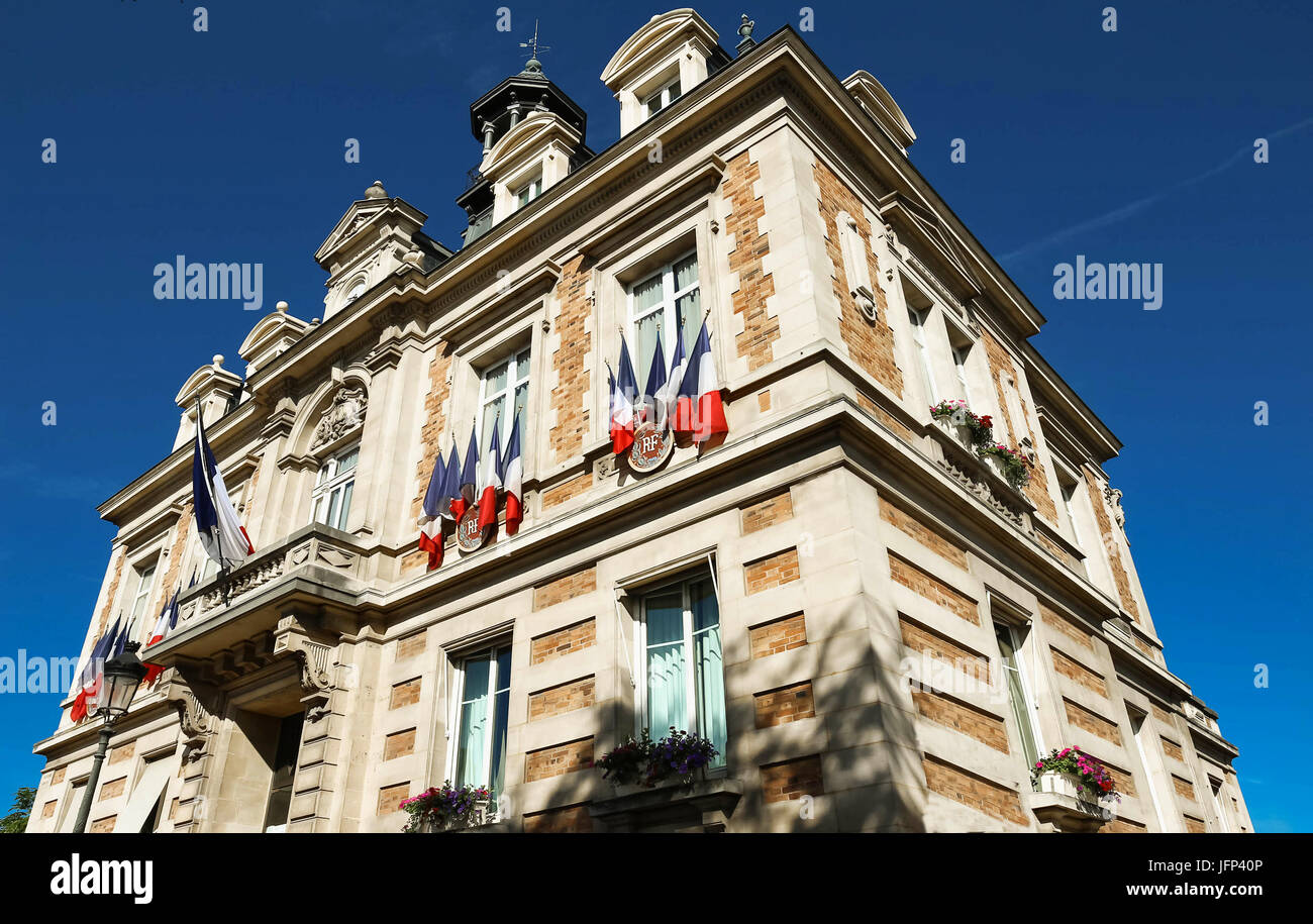 Das Rathaus von Maisons Laffitte Stadt, in der Nähe von Paris, Frankreich. Stockfoto