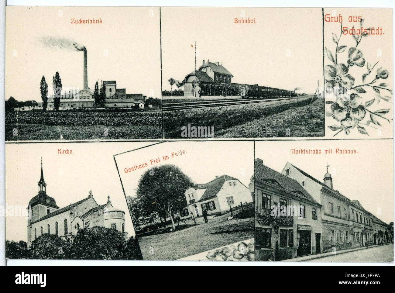 10712-Schafstädt-1909-Gegenspieler Ortsansichten-Brück & Sohn Kunstverlag Stockfoto