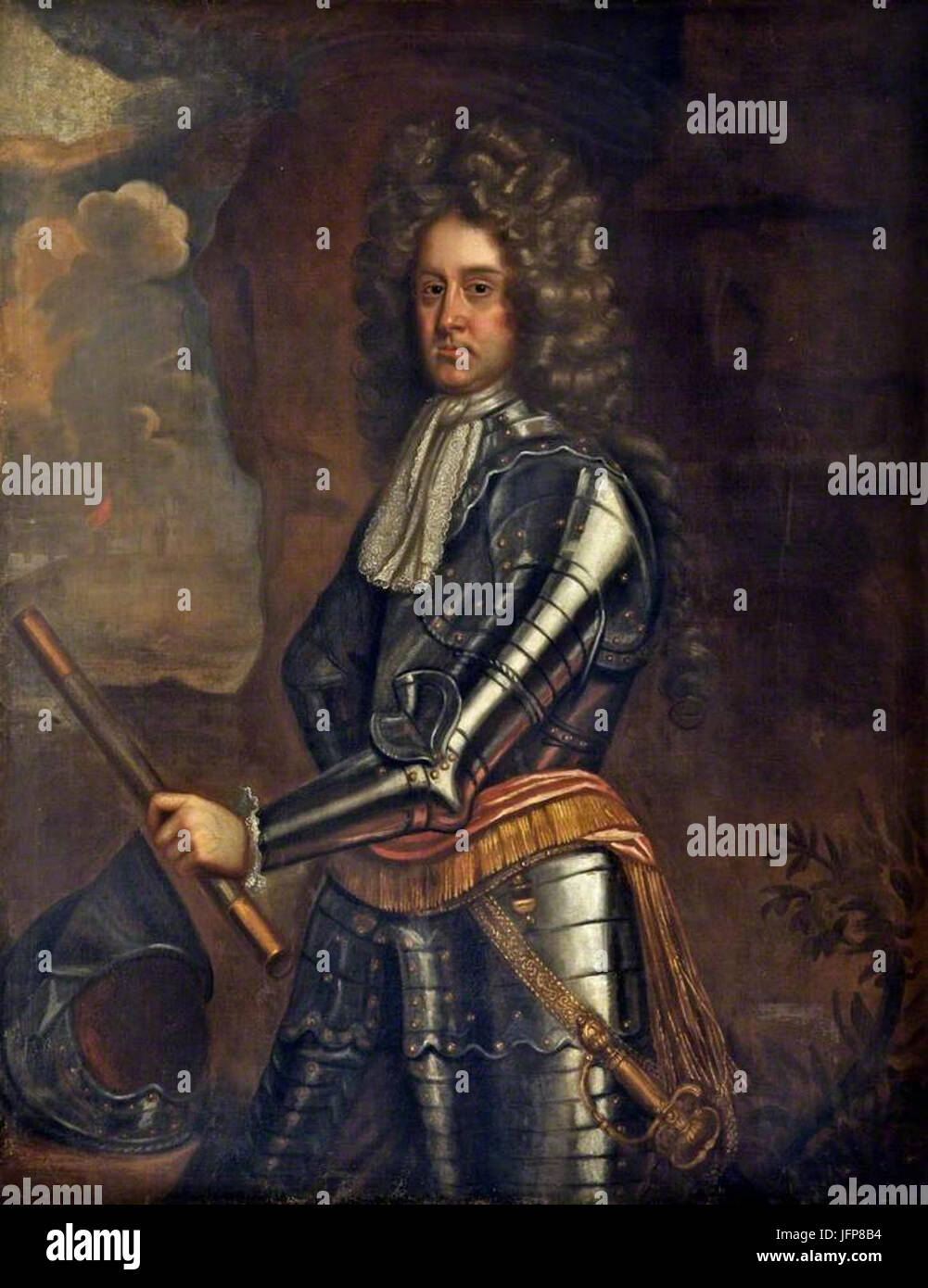 Ein Mann in der Familie Molyneux (vielleicht William, 1655-1718, 4. Viscount Molyneux) Stockfoto