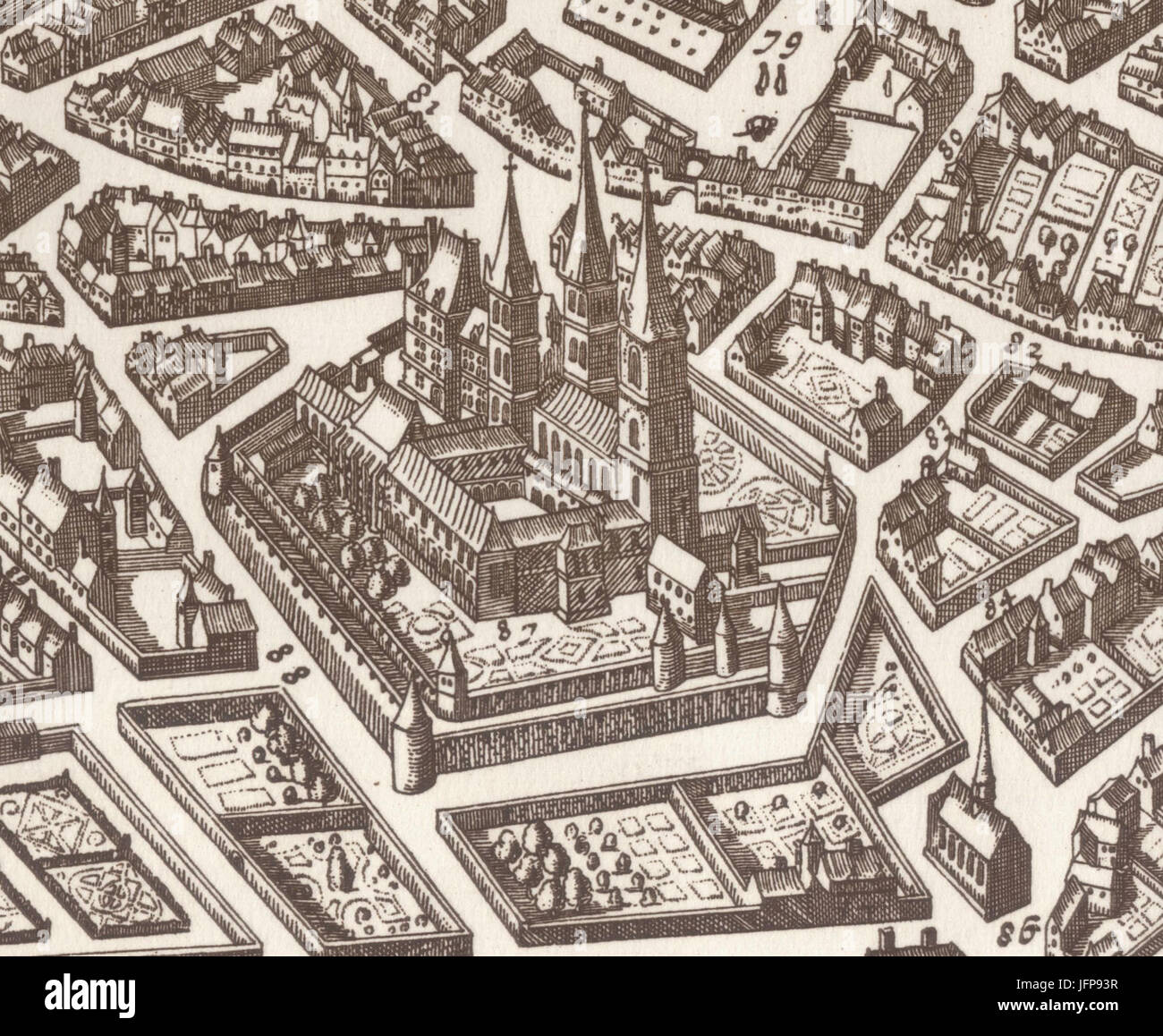 Abbaye de Saint-Germain-des-Prés im Jahre 1618 Stockfoto