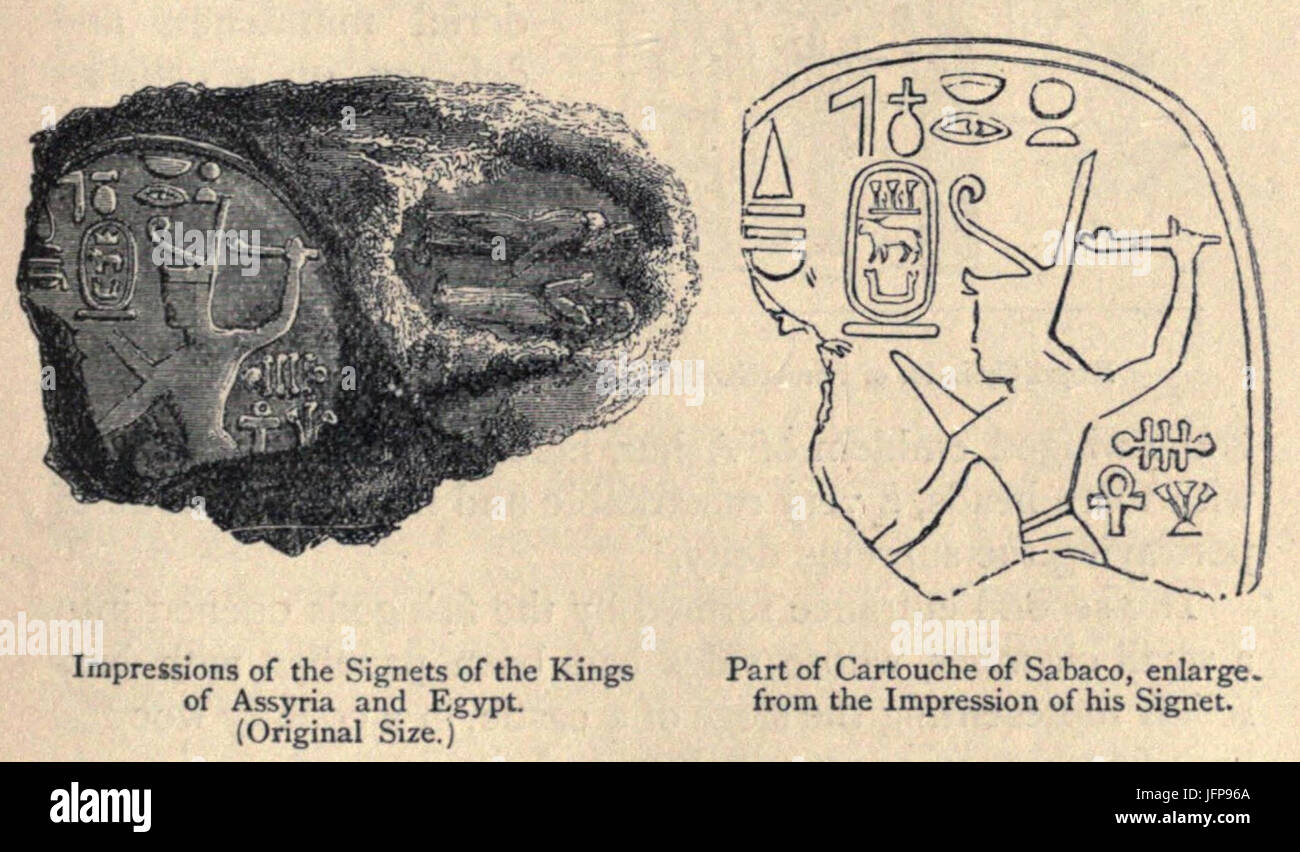 Abdruck der Siegel der Könige von Assyrien Und Ägypten Stockfoto
