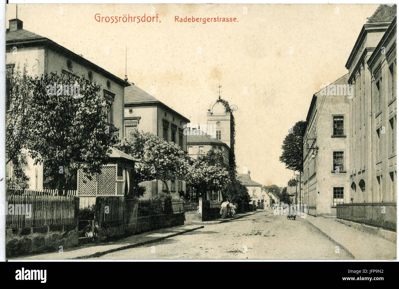 10838-Großröhrsdorf-1909-Radebergerstraße-Brück & Sohn Kunstverlag Stockfoto