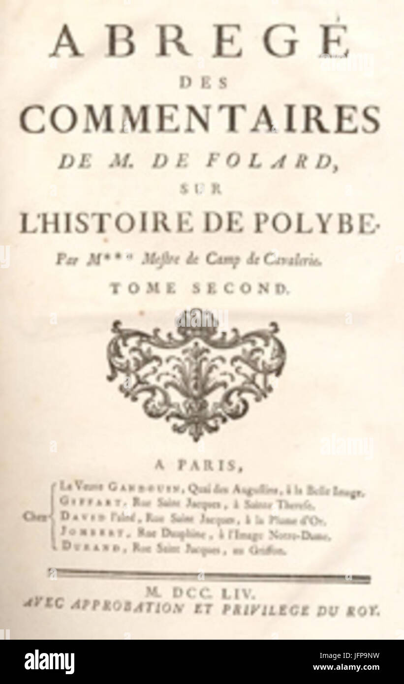 Abrégé des Commentaires de M. de Folard Sur l Histoire de Polybe Stockfoto