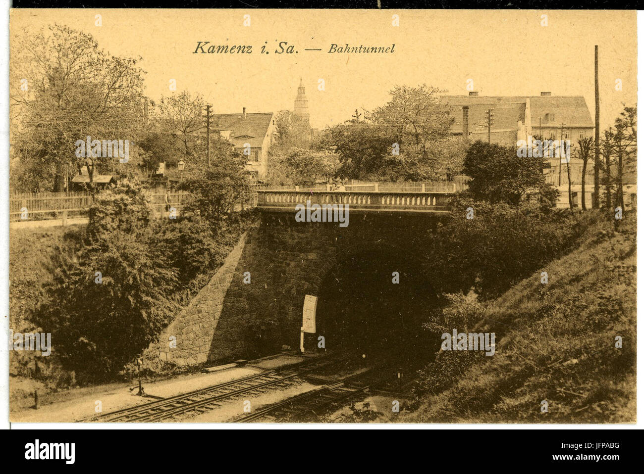 10879-Kamenz-1909-Eisenbahntunnel-Brück & Sohn Kunstverlag Stockfoto