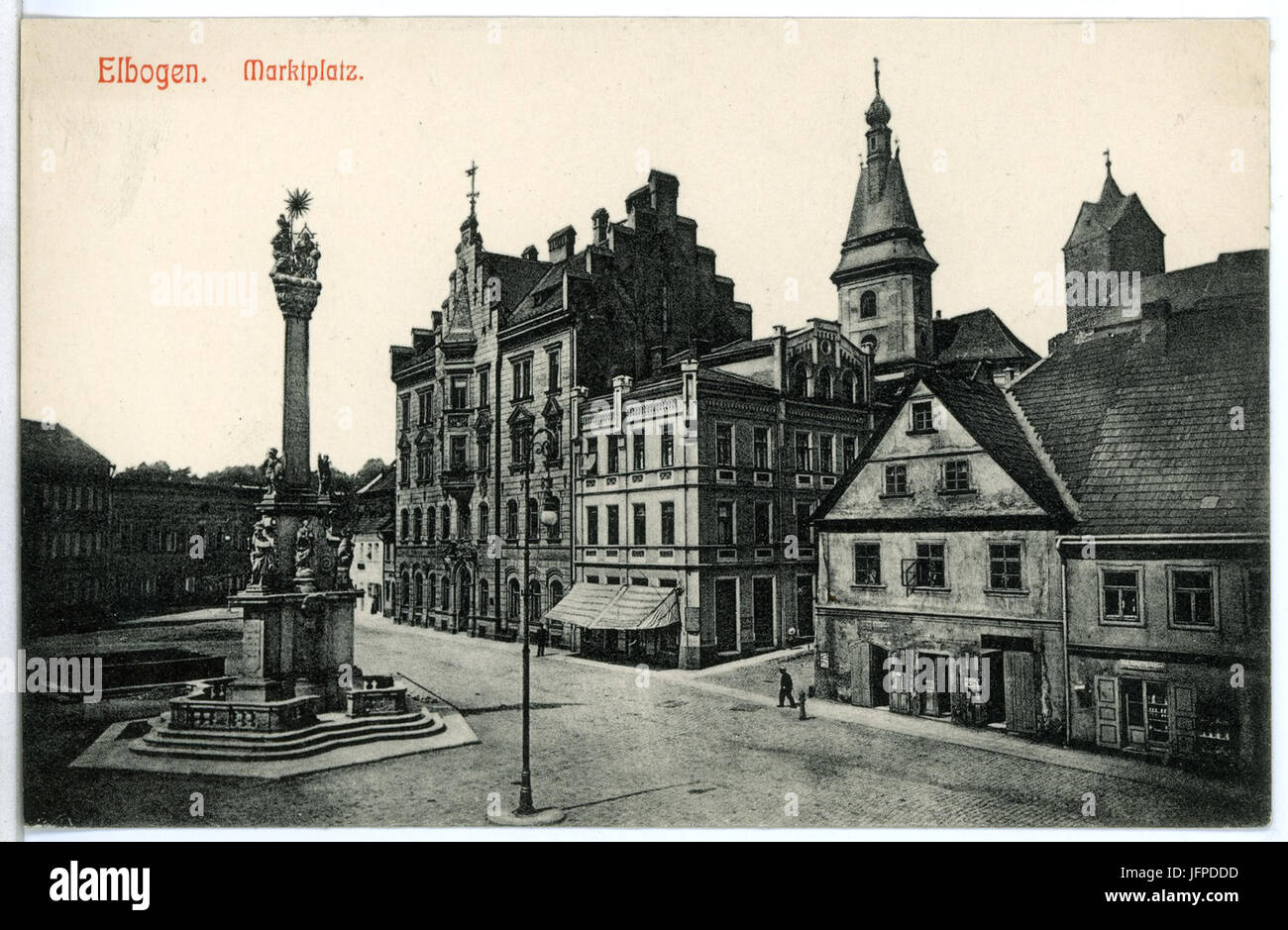 11070-Elbogen-1910-Marktplatz-Brück & Sohn Kunstverlag Stockfoto