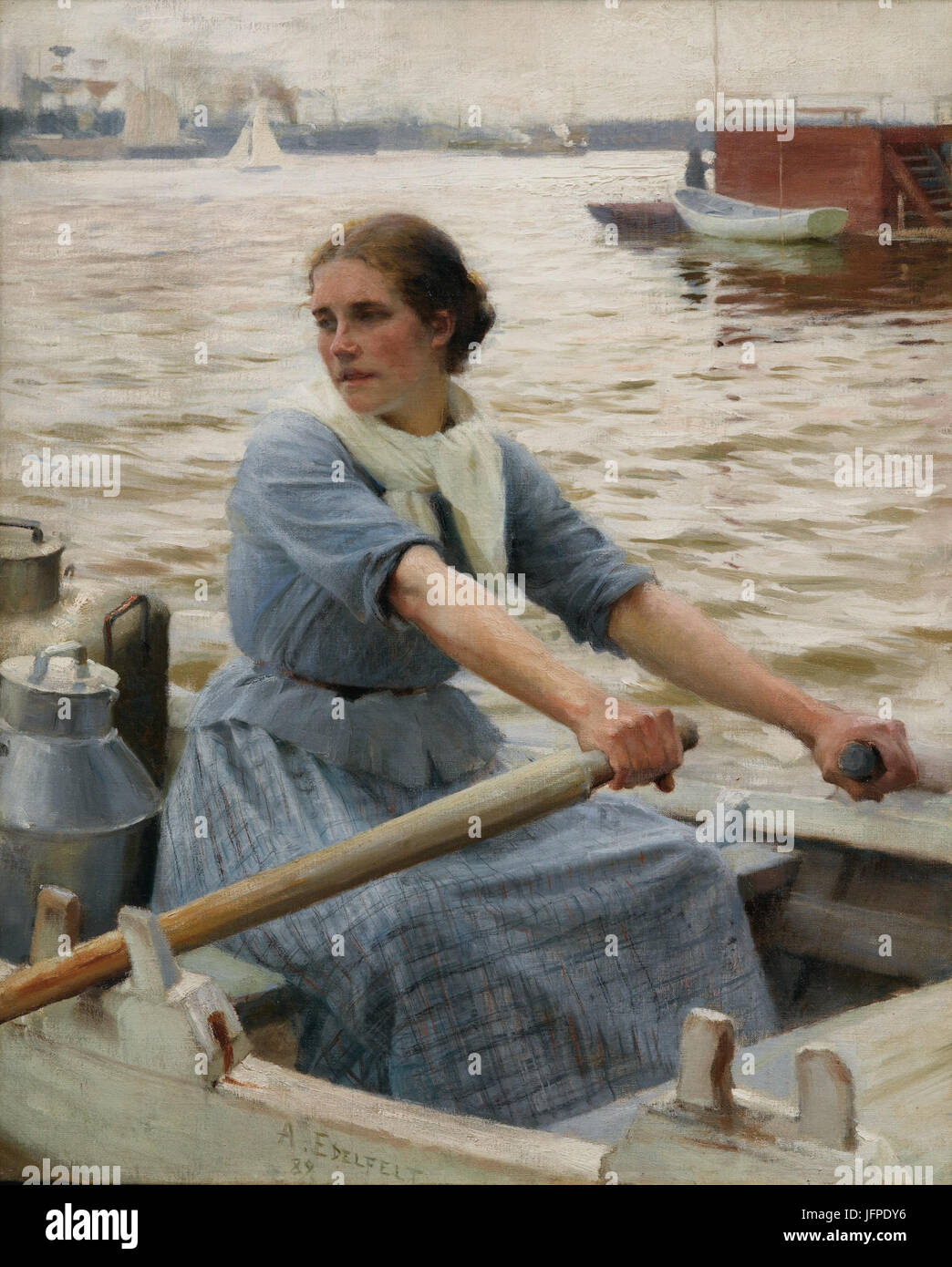 Albert Edelfelt, 1889 - La laitière Stockfoto