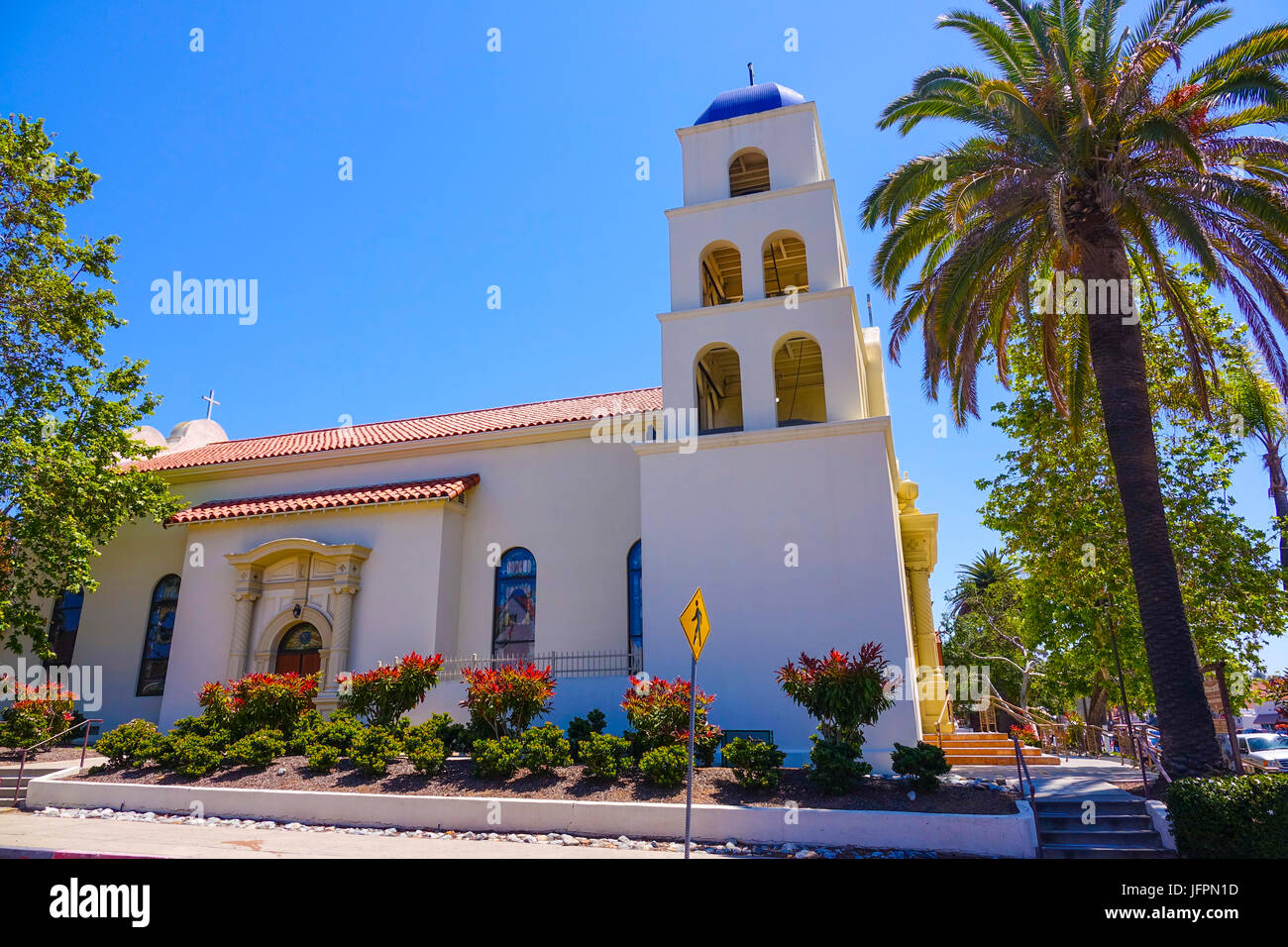 Schöne Kirche in San Diego Old Town State Historic Park Stockfoto