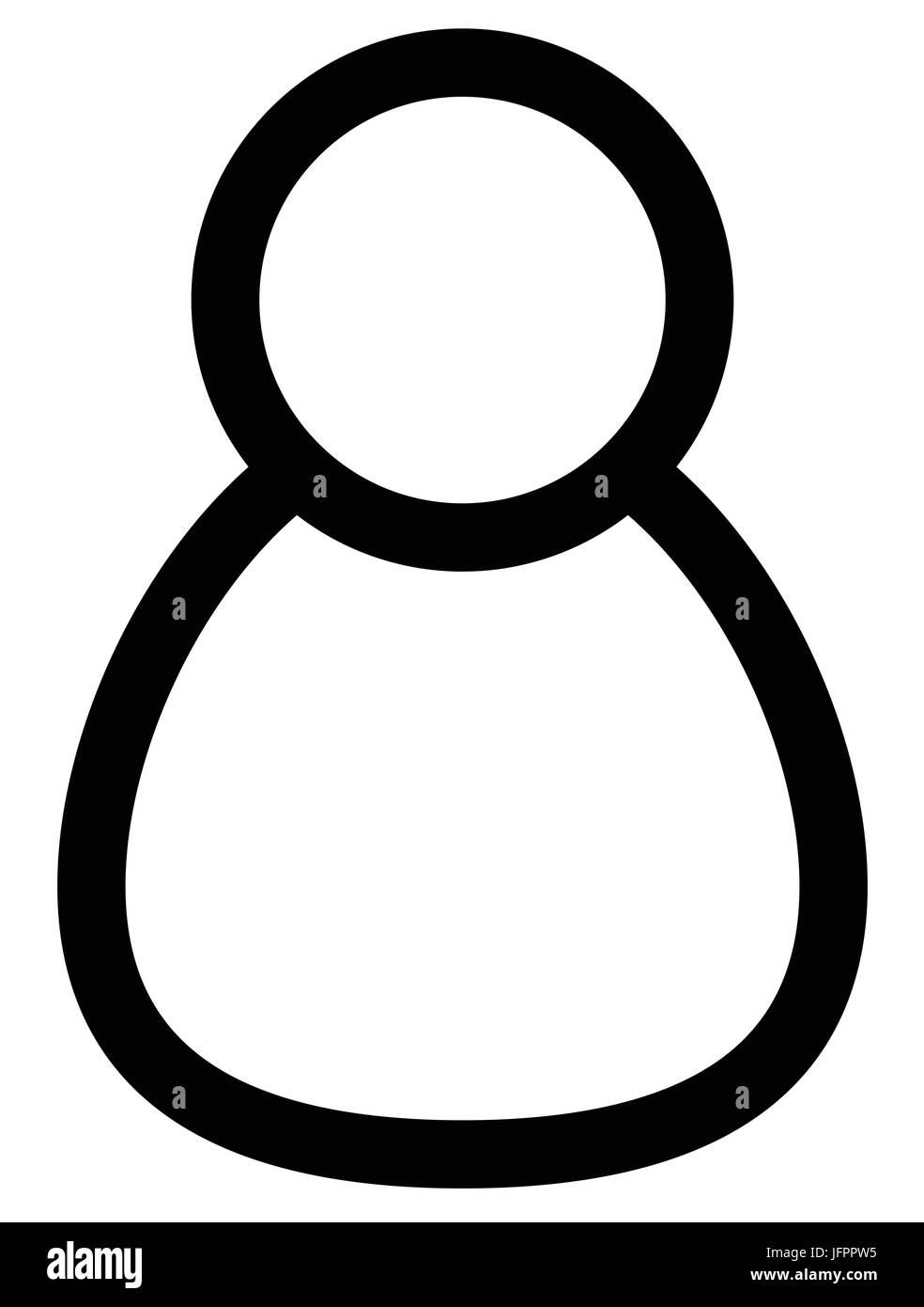 Abbildung, Charakter / Benutzer / Avatar-Symbol, Symbol. Einfaches Zeichen Symbol. Stock Vektor