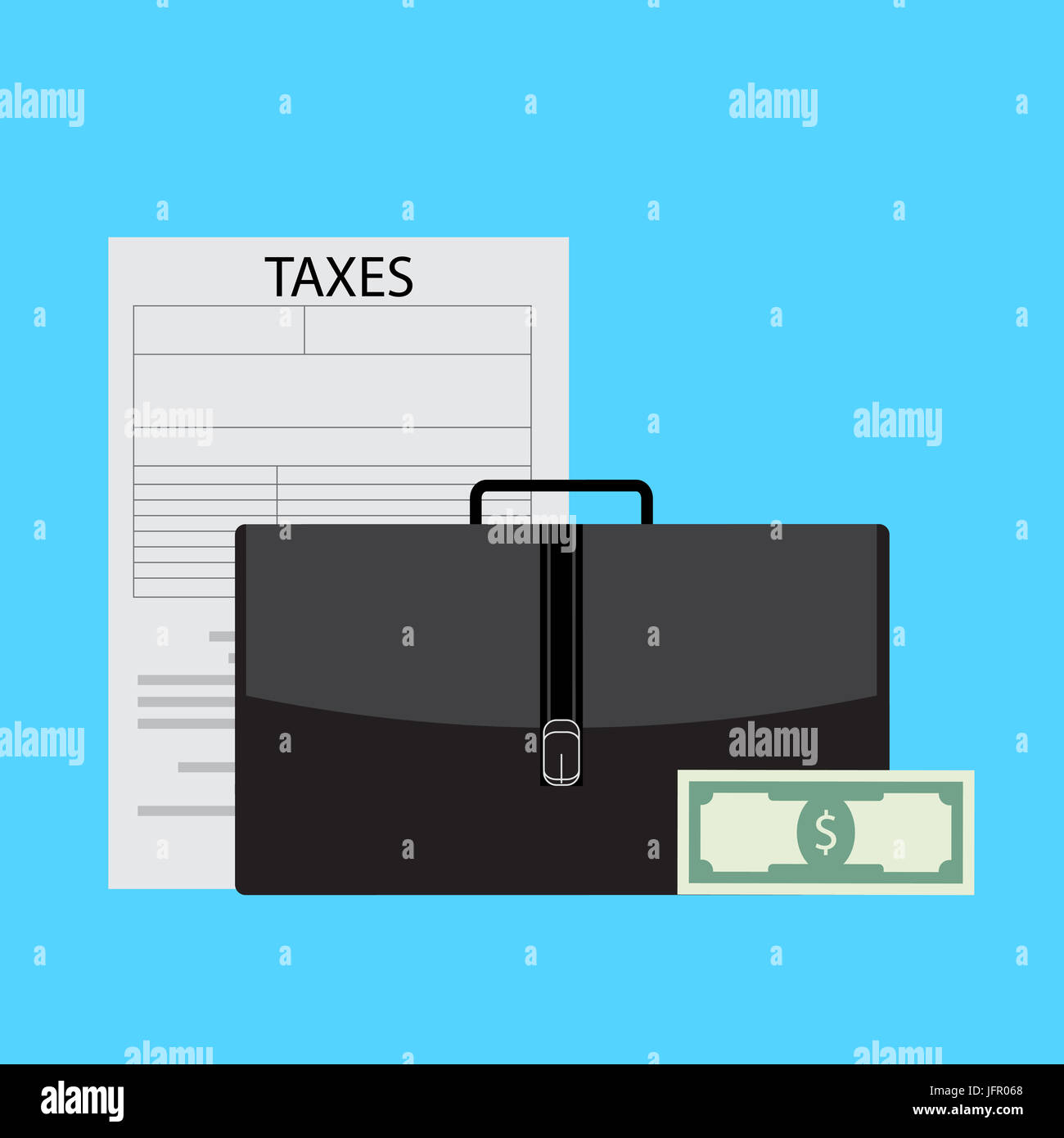 Vektor-Geschäft steuern. Steuerbuchhaltung und Illustration des Geschäfts Steuerformulare Stockfoto