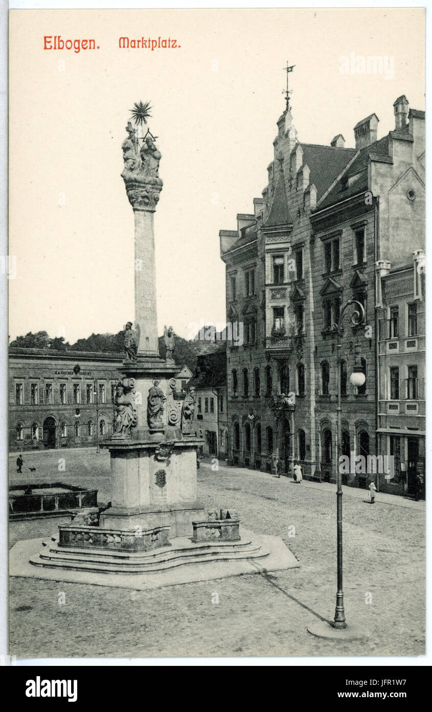 124 - Elbogen-1911-Marktplatz-Brück & Sohn Kunstverlag Stockfoto