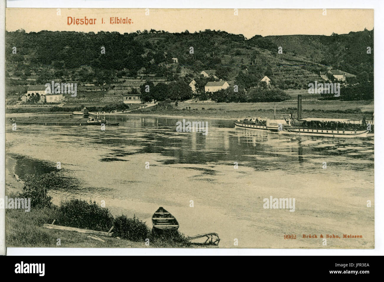 09962-Diesbar-1908-Elbeblick Mit Dem fügt John Penn-Brück & Sohn Kunstverlag Stockfoto