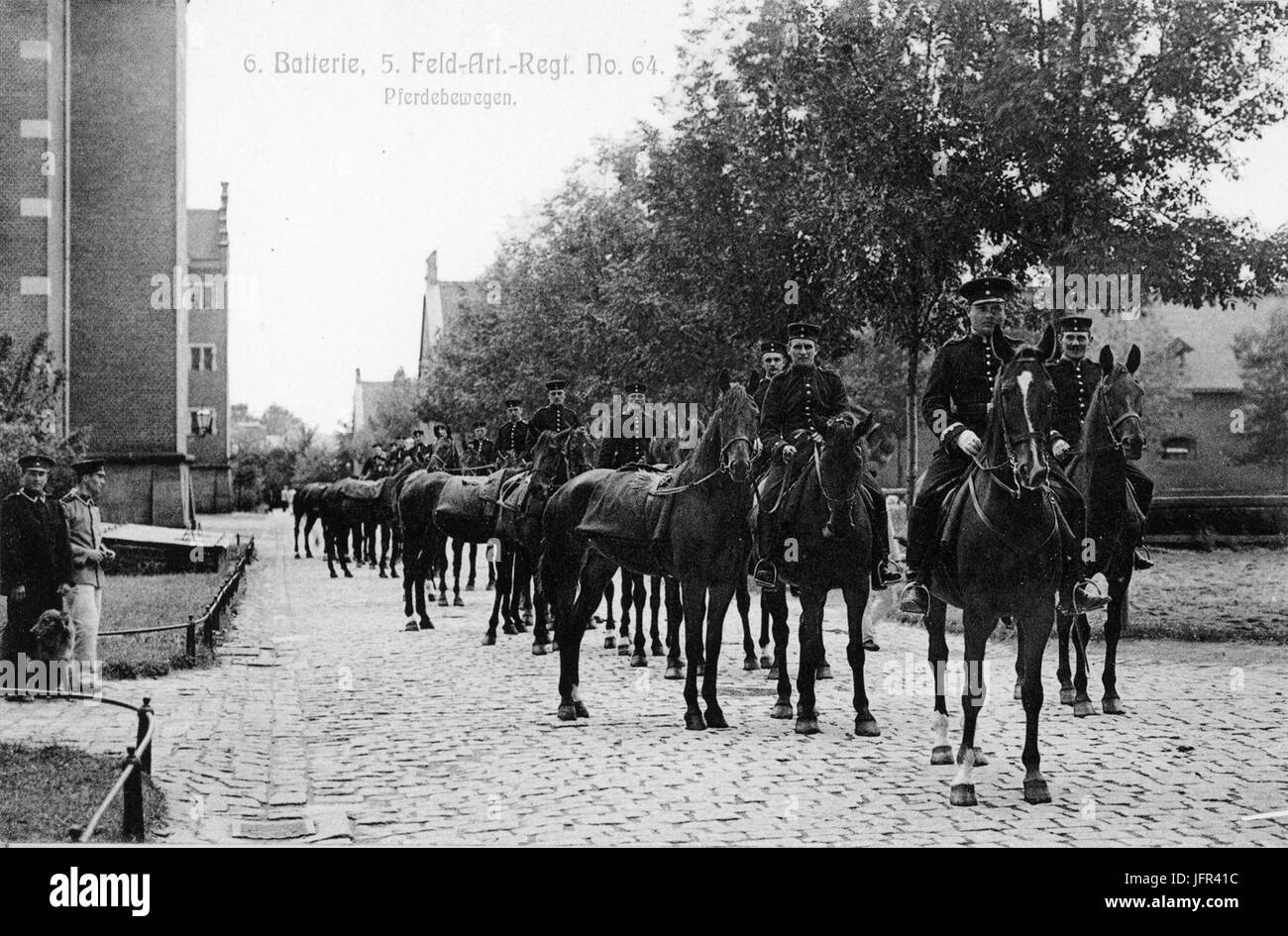 13750-Pirna-1912-6. Batterie-5. Feld-Artillerie-Regiment Nr. 64 - Pferdebewegen-Brück & Sohn Kunstverlag Stockfoto