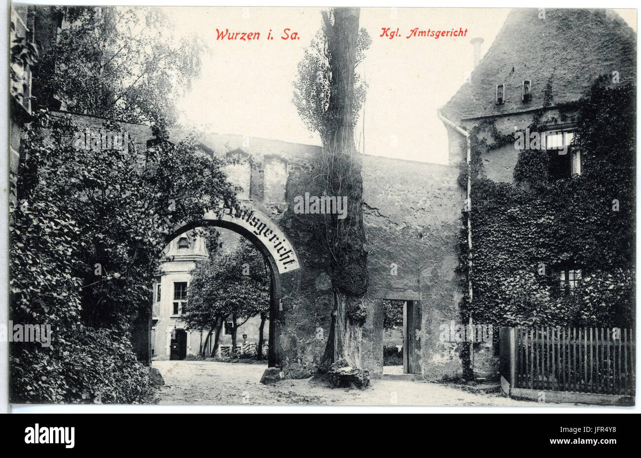 14339-Wurzen-1912-Partie bin u. Amtsgericht-Brück & Sohn Kunstverlag Stockfoto