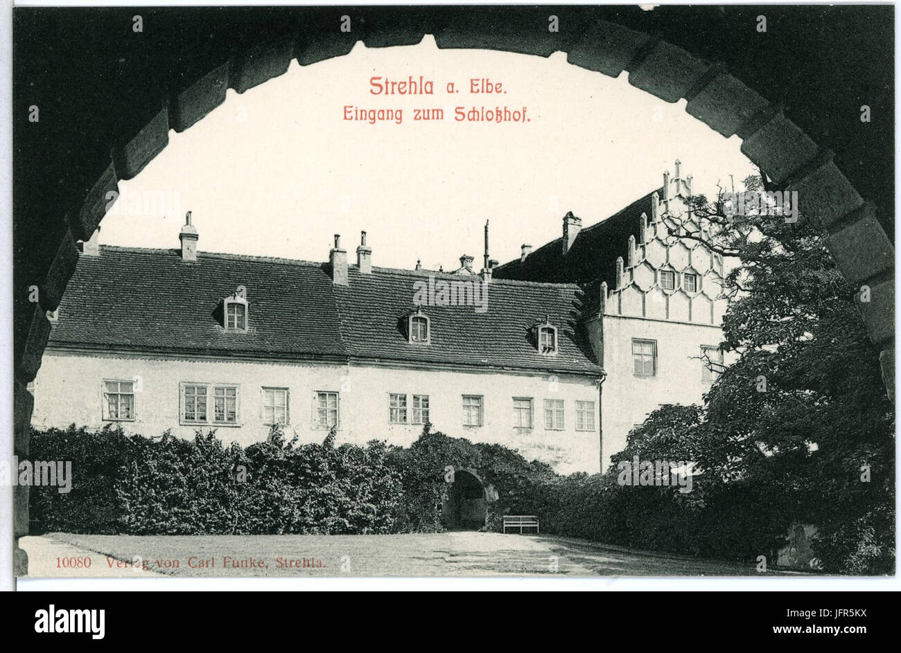 10080-Strehla-1908-Eingang Zum Schlosshof-Brück & Sohn Kunstverlag Stockfoto