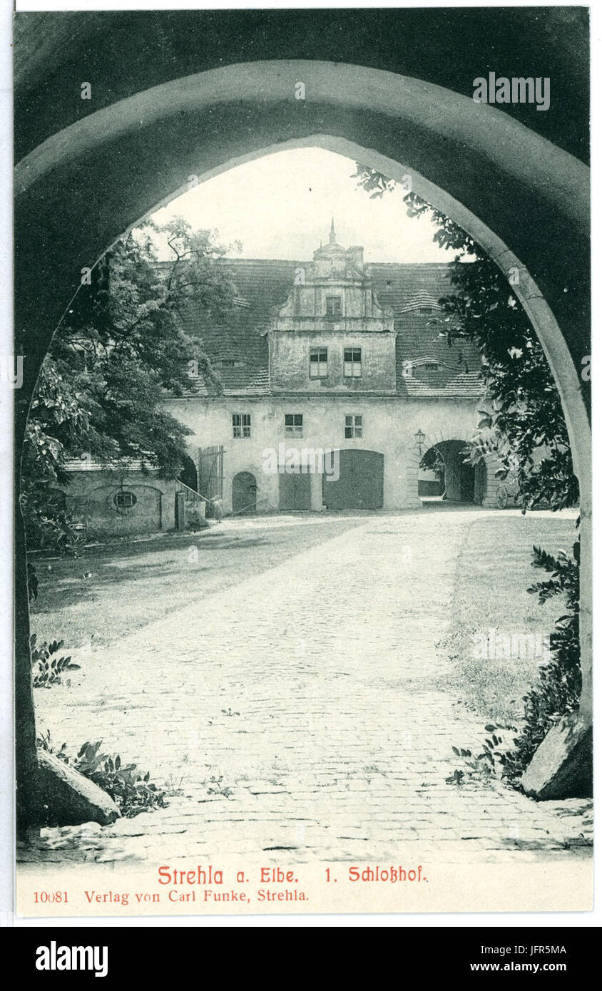 10081-Strehla-1908-Schlosshof-Brück & Sohn Kunstverlag Stockfoto