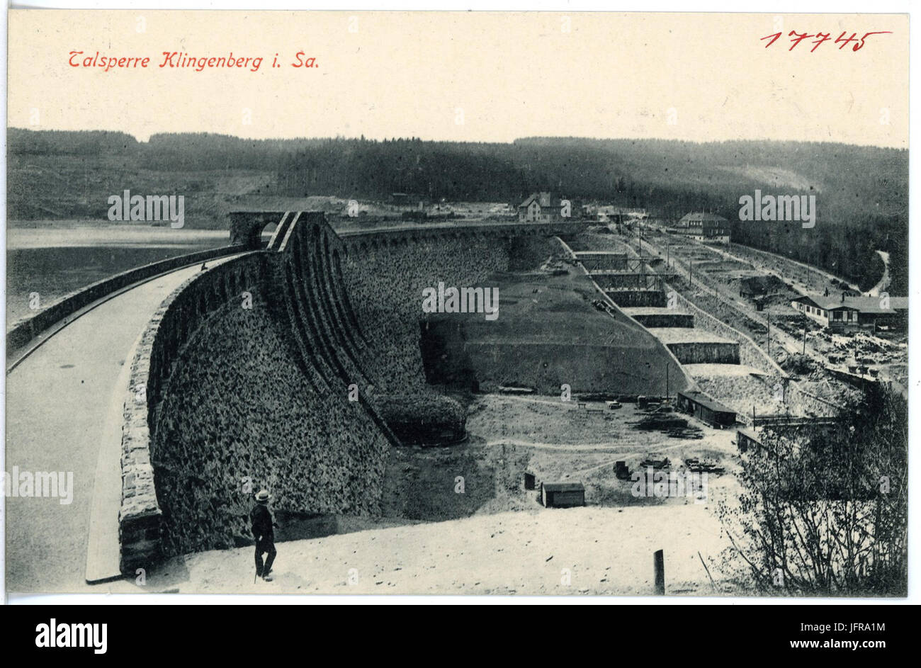 17745-Klingenberg-1914-Talsperre-Staumauer-Brück & Sohn Kunstverlag Stockfoto