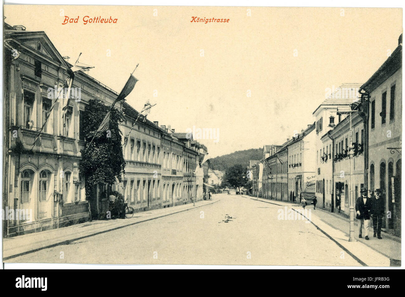 18397-Bad Gottleuba-1914-Königsstraße-Brück & Sohn Kunstverlag Stockfoto