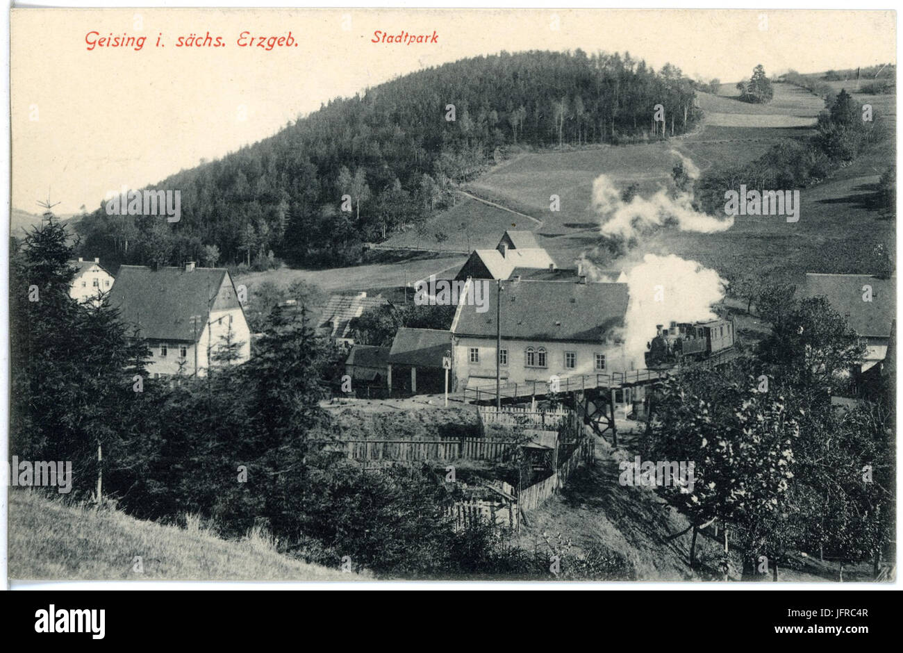 19034-Geising-1915-Stadtpark-Brück & Sohn Kunstverlag Stockfoto