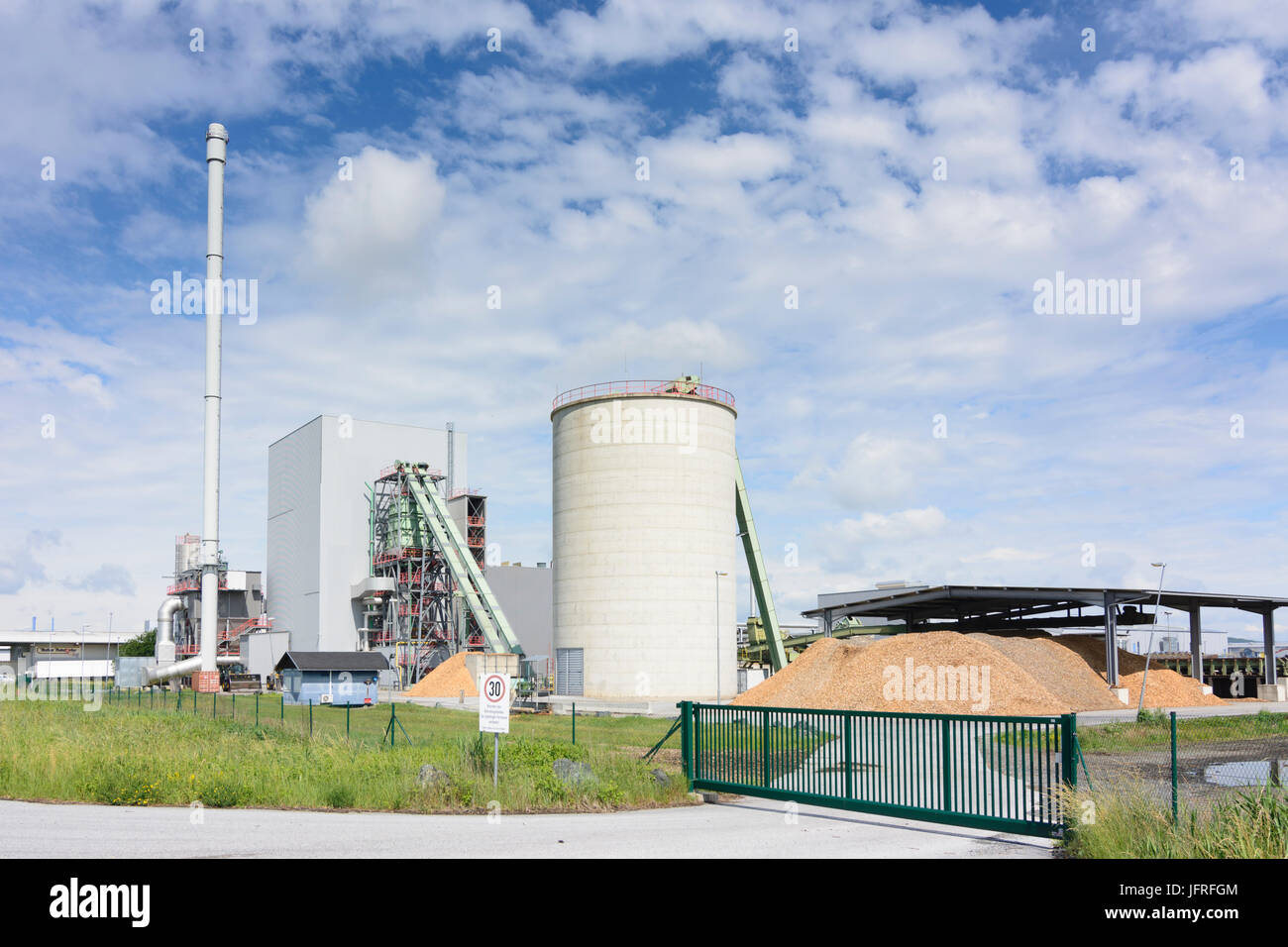 Biomasse-Kraftwerk, Heiligenkreuz Im Lafnitztal, Südburgenland, Burgenland, Österreich Stockfoto