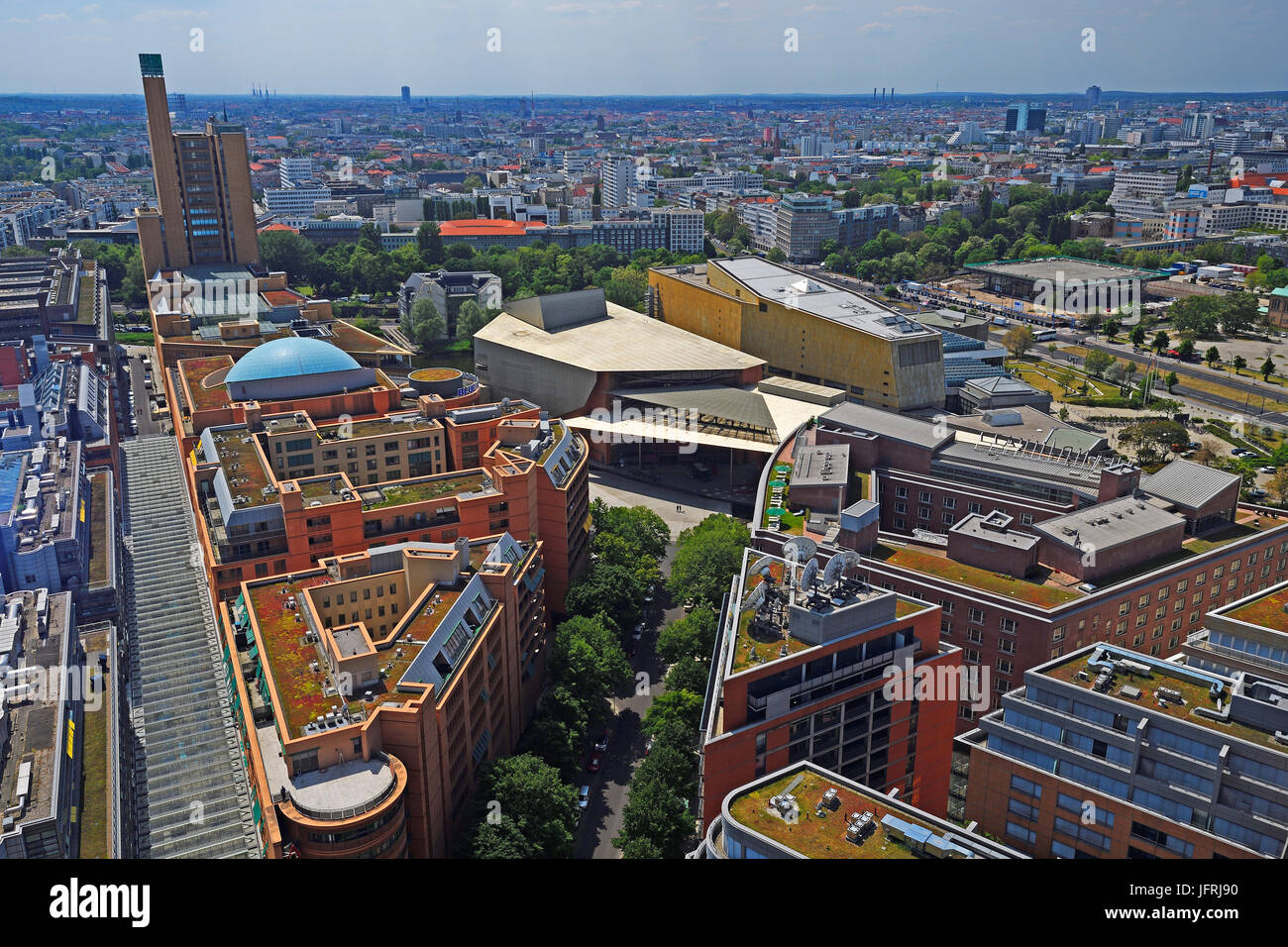 Blick über die DaimlerChrysler-Bereich am Potsdamer Platz, Berlin, Tiergarten, Deutschland Stockfoto