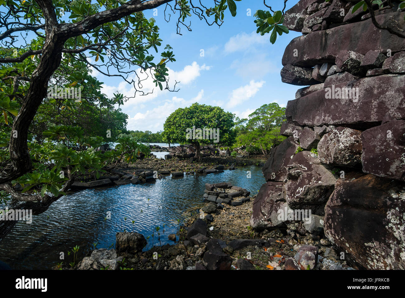 Ruinenstadt Nan Mandol, Pohnpei, Mikronesien, Central Pacific Stockfoto