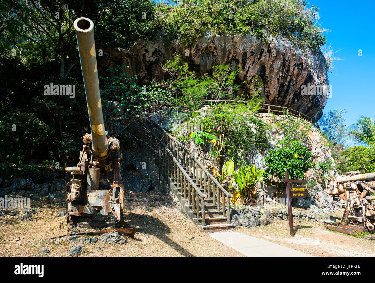 Letzten japanischen Command Post von WW II, Saipan, Nördliche Marianen, Central Pacific Stockfoto