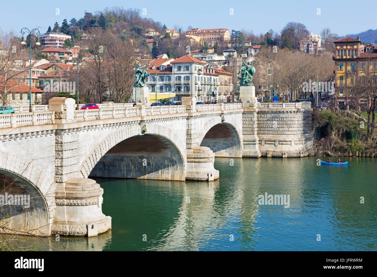 Turin - die Brücke Umberto ich. Stockfoto
