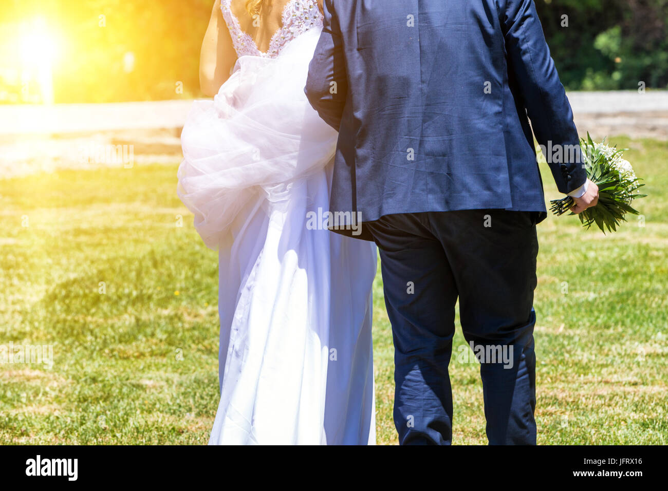 Braut und Bräutigam Outdoor-Porträt (Hochzeit) Stockfoto