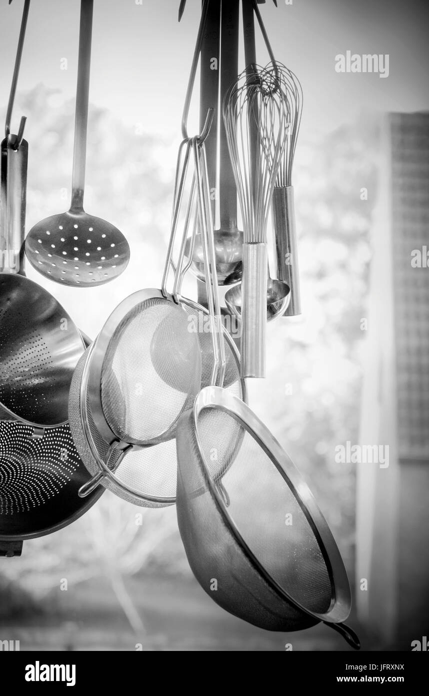 Kitchen Aid/Küchensieb, hängend Stockfoto