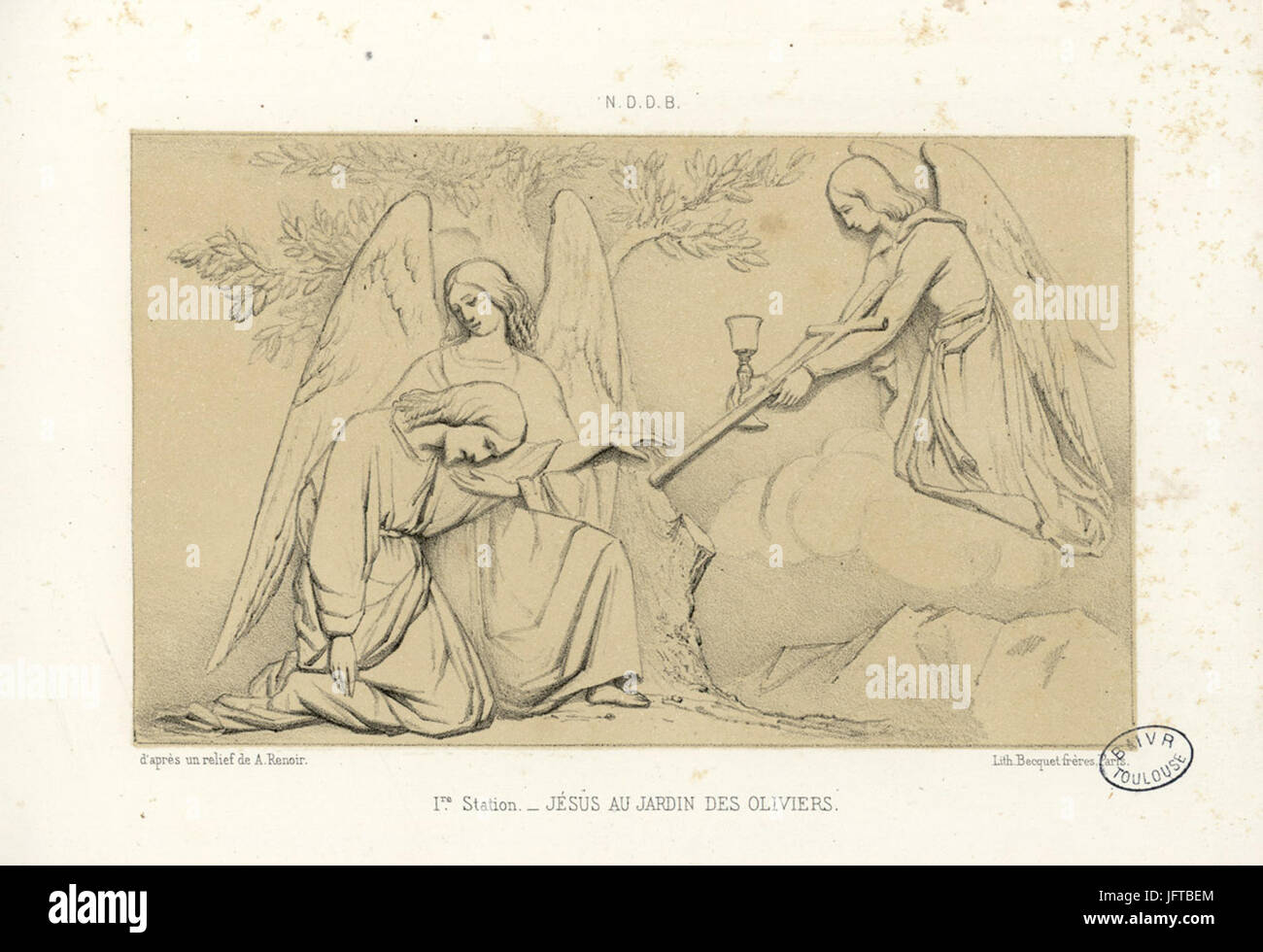 1ère Station - Jésus au Jardin des Oliviers - Fonds Ancely - B315556101 A GORSE 12 037 Stockfoto
