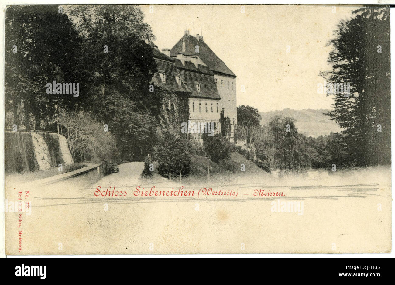 00042-Meißen-1898-Schloß Siebeneichen, Westseite-Brück & Sohn Kunstverlag Stockfoto