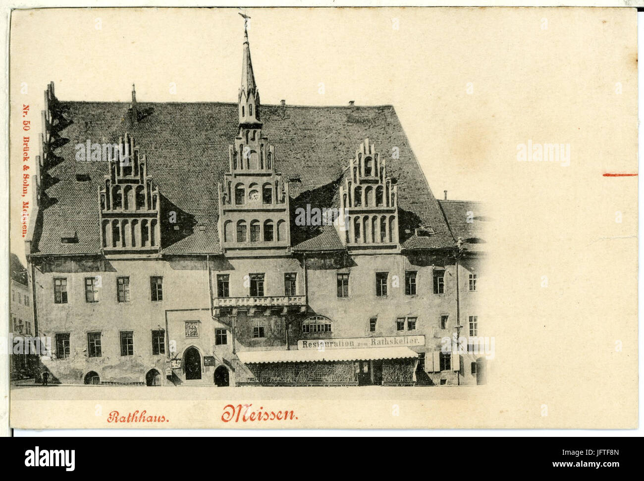 00050-Meißen-1898-Rathaus-Brück & Sohn Kunstverlag Stockfoto