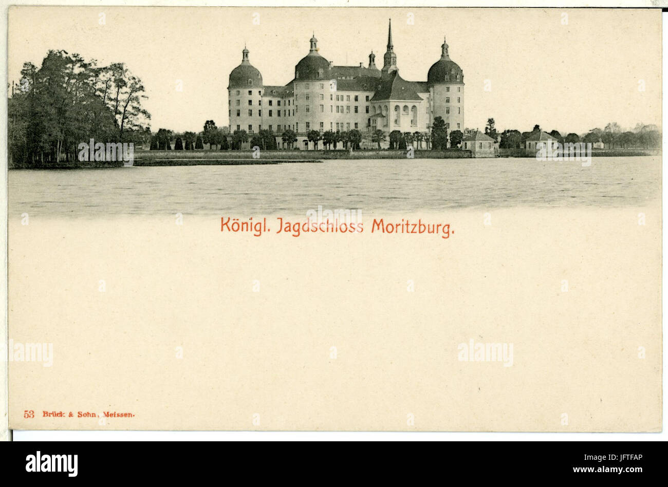 00053-Moritzburg-1898-königlichen Jagdschloß-Brück & Sohn Kunstverlag Stockfoto
