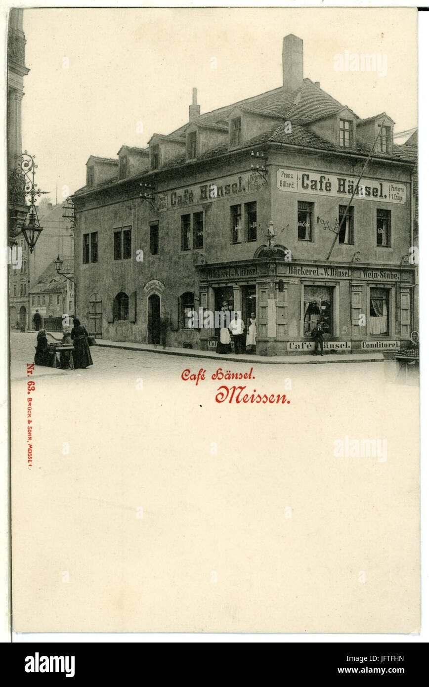 00063-Meißen-1898-Café Hänsel-Brück & Sohn Kunstverlag Stockfoto