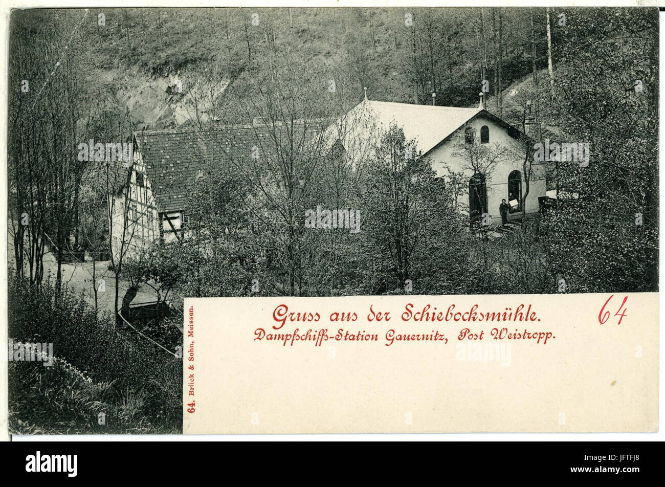 00064-Meißen-1898-Schiebocksmühle-Brück & Sohn Kunstverlag Stockfoto