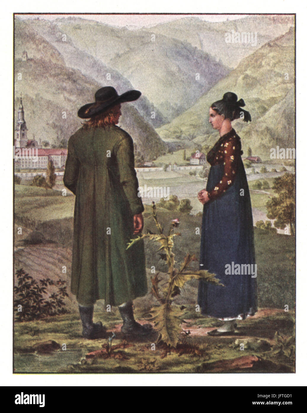115 Bauersleute Aud äh Gegend des Stiftes Rein - Karl Ruß, Umm 1811 Stockfoto