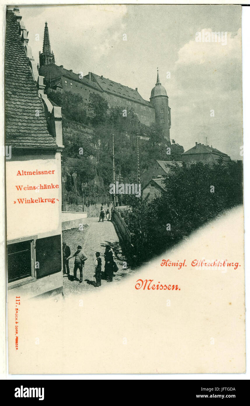 00117-Meißen-1898-Winkelkrug, Bischofsschloß-Brück & Sohn Kunstverlag Stockfoto